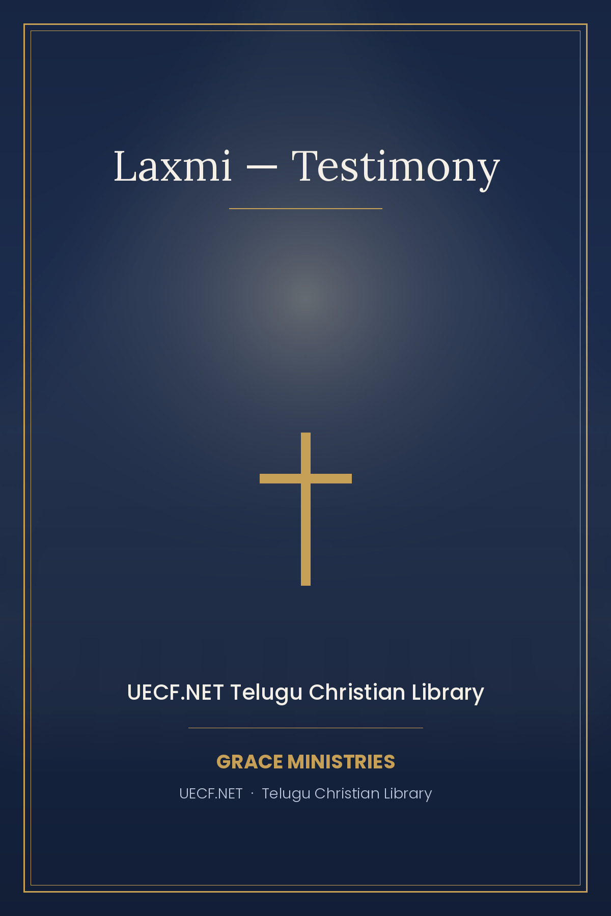 Cover photograph of Laxmi — Testimony